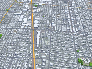 Huntington Park city California USA 10km 3D मॉडल