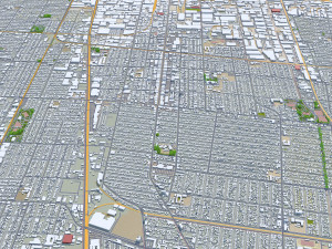 Huntington Park city California USA 10km 3D मॉडल
