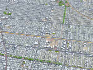 Huntington Park city California USA 10km 3D मॉडल