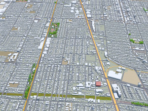 Huntington Park city California USA 10km 3D मॉडल