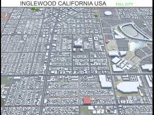 Inglewood city California USA 10km 3D Model