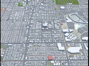 Inglewood city California USA 10km 3D Model