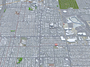 Inglewood city California USA 10km Modelo 3D