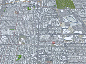 Inglewood city California USA 10km 3D Model