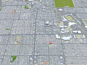 Inglewood city California USA 10km 3D Model