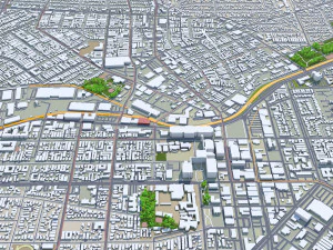 Inglewood city California USA 10km 3D Model