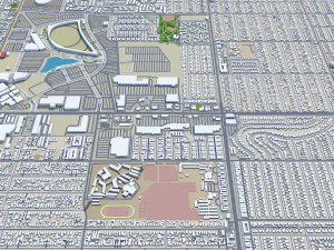 Inglewood city California USA 10km 3D Model