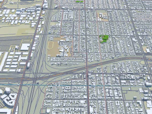 Inglewood city California USA 10km 3D Model