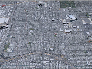 Inglewood city California USA 10km 3D Model