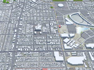 Inglewood city California USA 10km Modelo 3D