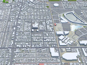 Inglewood city California USA 10km 3D Model