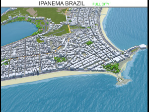 Ipanema city Brazil 15km Modelo 3D