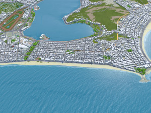 Ipanema city Brazil 15km 3D Model