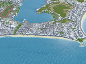Ipanema city Brazil 15km 3D Model