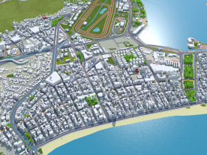 Ipanema city Brazil 15km 3D Model