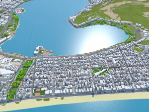 Ipanema city Brazil 15km 3D Model
