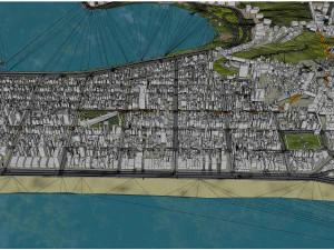 Ipanema city Brazil 15km 3D Model