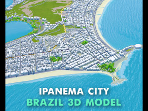 Ipanema city Brazil 15km Modelo 3D