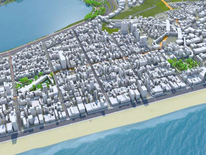 Ipanema city Brazil 15km 3D Model