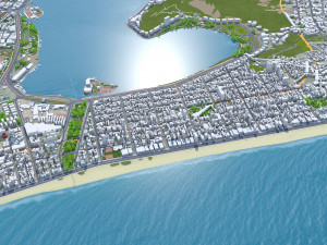 Ipanema city Brazil 15km 3Dモデル