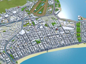 Ipanema city Brazil 15km 3D Model