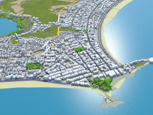 Ipanema city Brazil 15km 3D Model