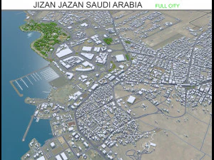 Miasto Jizan Jazan Arabia Saudyjska 30 km Model 3D