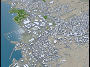 Jizan Jazan citt&agrave; Arabia Saudita 30 km Modello 3D