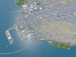 Jizan Jazan citt&agrave; Arabia Saudita 30 km Modello 3D