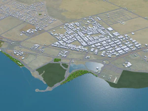 Jizan Jazan citt&agrave; Arabia Saudita 30 km Modello 3D