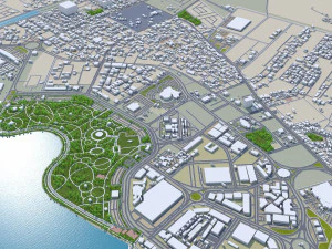 Jizan Jazan citt&agrave; Arabia Saudita 30 km Modello 3D