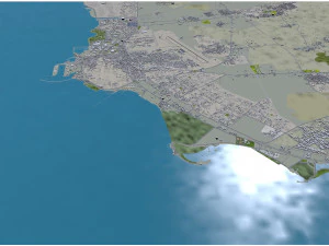 Jizan Jazan citt&agrave; Arabia Saudita 30 km Modello 3D