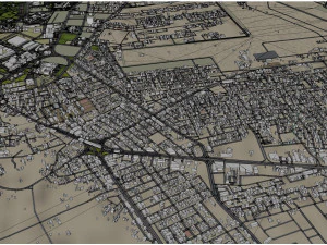 Jizan Jazan citt&agrave; Arabia Saudita 30 km Modello 3D