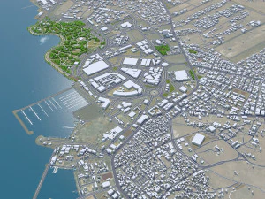 Jizan Jazan citt&agrave; Arabia Saudita 30 km Modello 3D