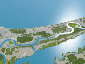Cidade de Jurmala Let&ocirc;nia 60 km Modelo 3D
