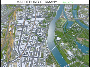 Magdeburg city Germany 40km 3D Model