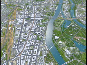 Magdeburg city Germany 40km 3D Model