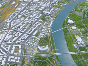 Magdeburg city Germany 40km Model 3D