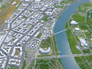 Magdeburg city Germany 40km 3D Model