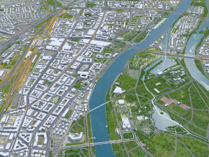 Magdeburg city Germany 40km Model 3D