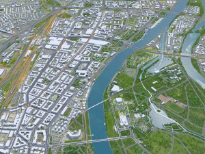 Magdeburg city Germany 40km 3D Model