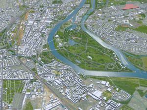 Magdeburg city Germany 40km Model 3D