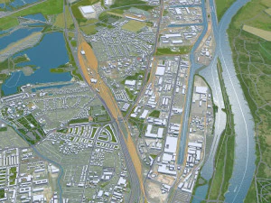 Magdeburg city Germany 40km 3D Model