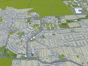 Magdeburg city Germany 40km 3D Model