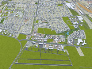 Magdeburg city Germany 40km 3D Model