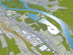 Magdeburg city Germany 40km 3D Model