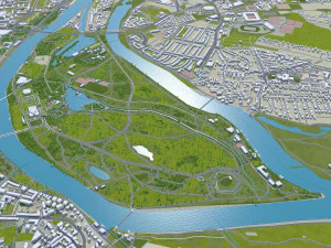 Magdeburg city Germany 40km 3D Model