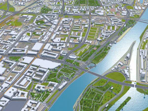 Magdeburg city Germany 40km 3D Model