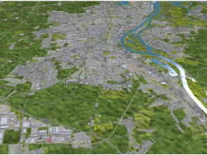 Magdeburg city Germany 40km 3D Model