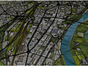 Magdeburg city Germany 40km 3D Model